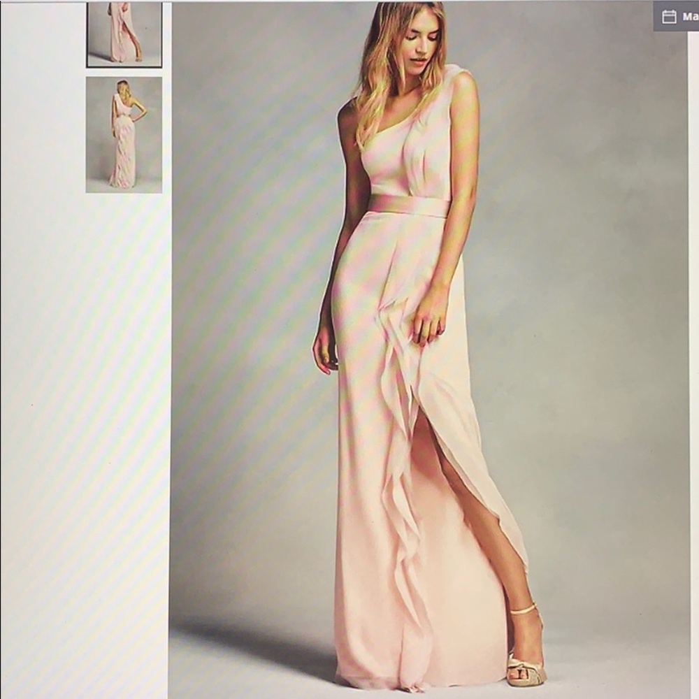 White by Vera Wang One-Shoulder Dress Blush Size 2